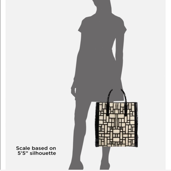 Nancy Gonzalez Black Crocodile and Linen Magazine Tote w/ detachable strap NWT - Picture 6 of 7